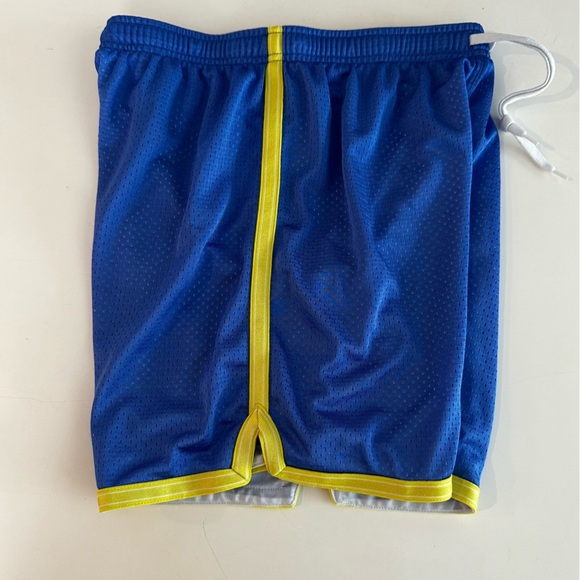Nike Blue‎ Mesh Basketball Shorts with Yellow Trim | Size [Insert Size] - Picture 3 of 6